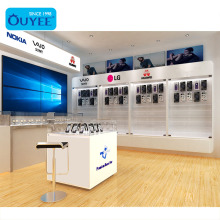 Retails Cell Phone Shop Interior Design Electronics Shop Decoration Glass Mobile Phone Showcase